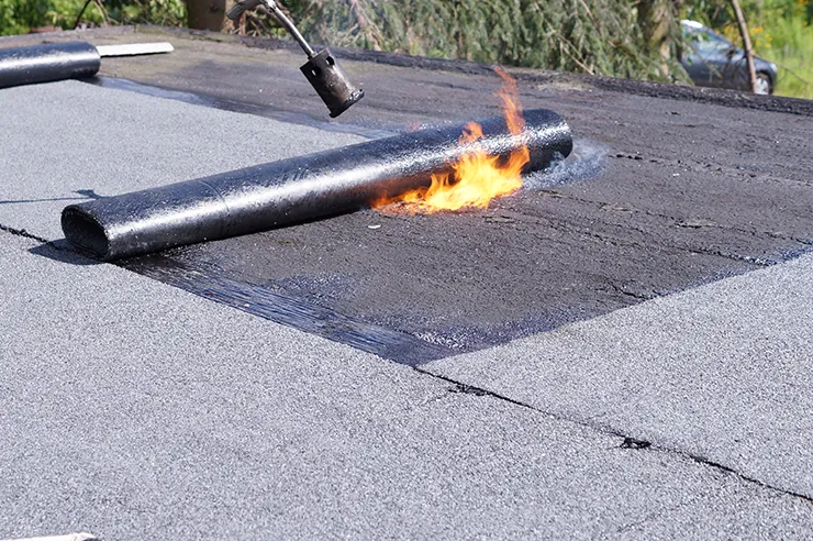 Torch on felt roofing